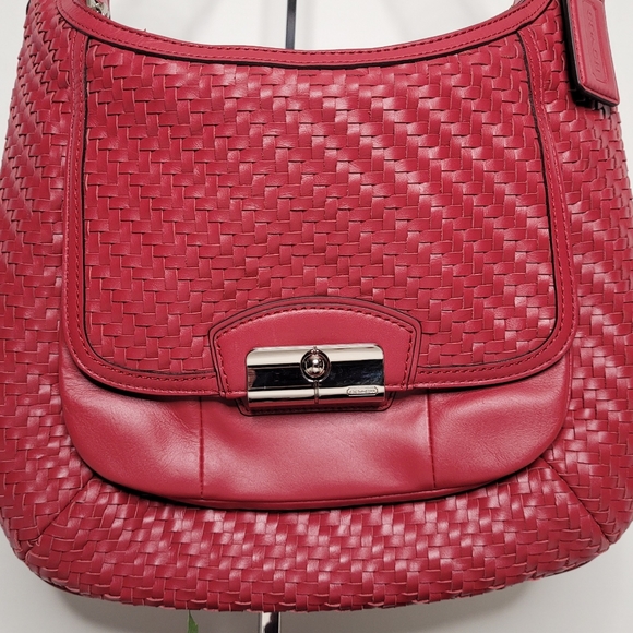 Coach Kristen Woven Leather Hobo/Crossbody Purse E1269-19314 - Picture 2 of 12